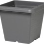 Vaso per piante quadrato grigio per interni ed esterni.