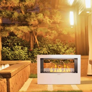 Camino a bioetanolo da terra Divina Fire Giotto S 4 kW 100x30x70 cm bianco