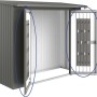 Pacchetto porta Biohort per WoodStock 230, grigio quarzo metallizzato, con serratura a cilindro con maniglia girevole.