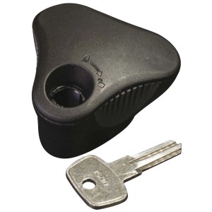 t.b.t. per portabici: Pomello nero con chiave per fissaggio sicuro.