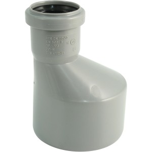Riduzione eccentrica Marley HT DN 110/50, grigia, per tubi di scarico.