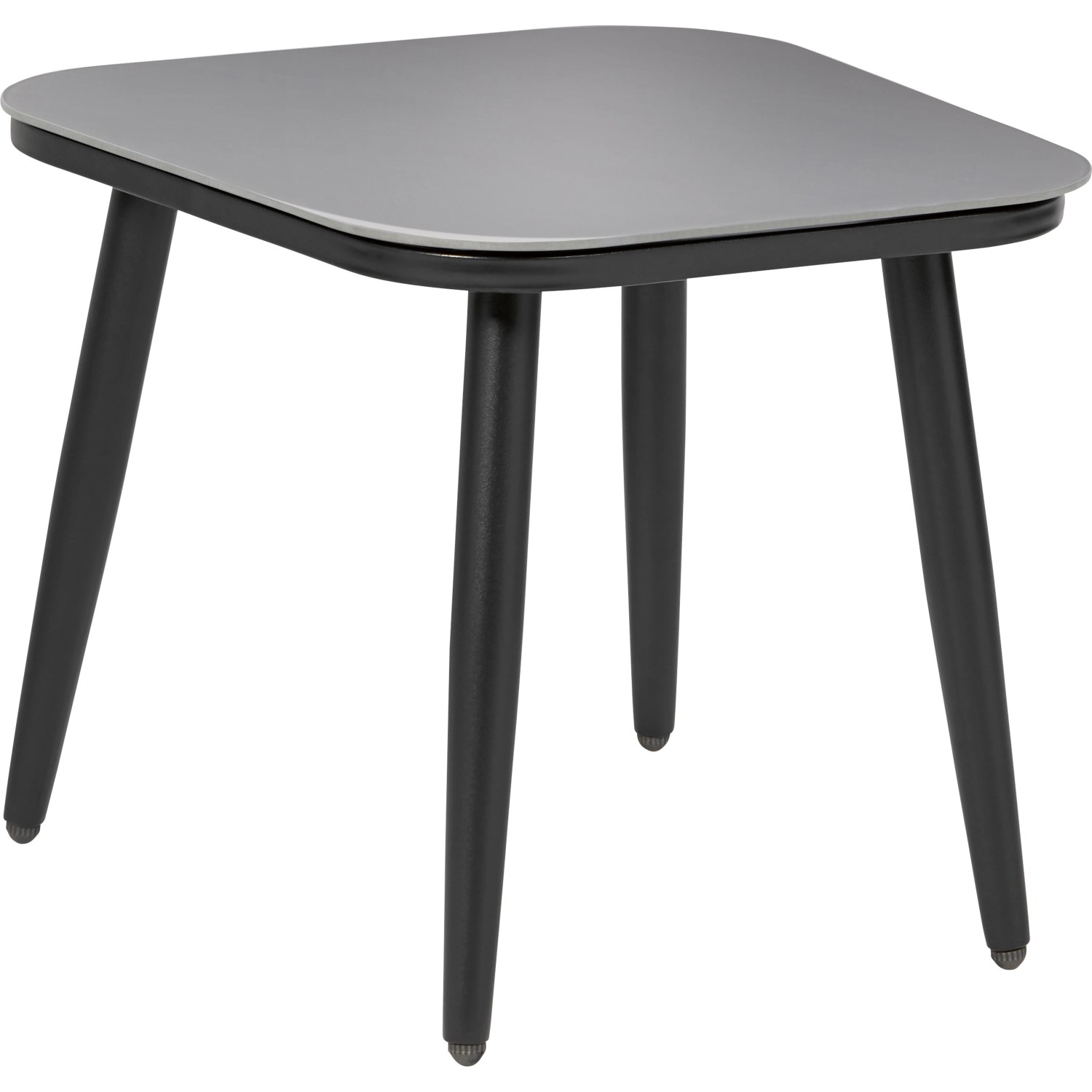 Tavolo del set di mobili da balcone Aliceville, polyrattan, struttura grigio-nera.