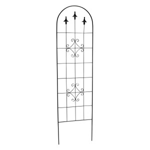 Spalliera ad arco grigio scuro, alta 180 cm, in acciaio per piante rampicanti.