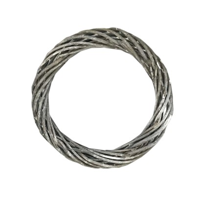Corona decorativa in legno intrecciato Ø 20 cm grigio