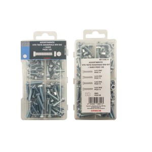 Assortimento di bulloni e dadi a testa esagonale, DIN 933, 120 pezzi.