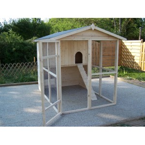 Pollaio in legno con tetto apribile 160x244 cm