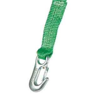 Dettaglio: Cinghia di fissaggio LUX con moschettone, larghezza 35 mm, per un fissaggio sicuro.