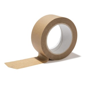 Rotolo di nastro adesivo t.b.t. marrone, nastro di carta.