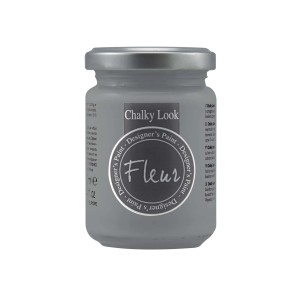 Pittura a gesso grigia Fleur in barattolo di vetro per progetti fai-da-te.