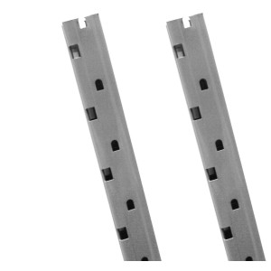 Coppia di montanti tubolari per scaffale ad incastro H 240 cm grigio