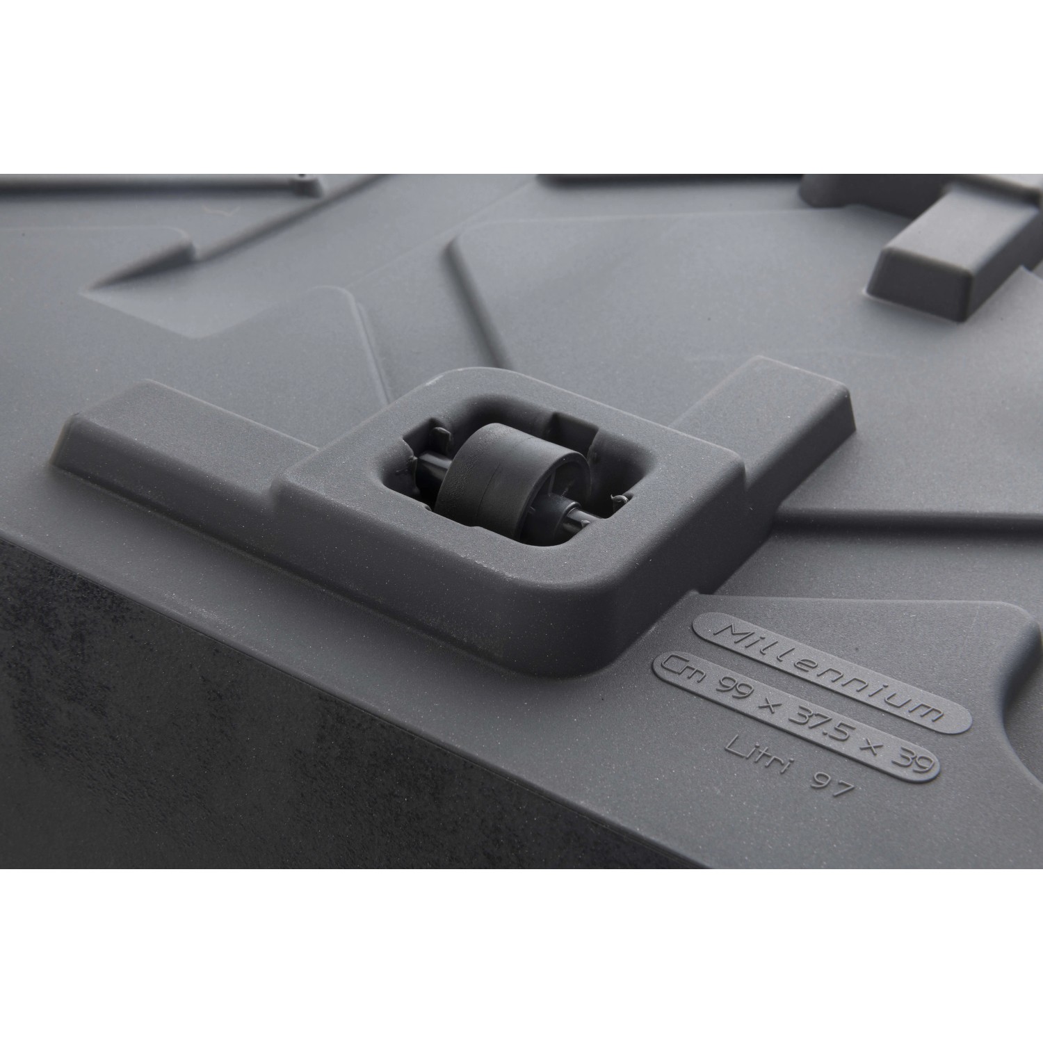 Dettaglio: Fioriera Deroma Millennium antracite con ruota. Mobile e robusta per piante.