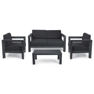 Salotto da giardino El Paso in alluminio con cuscini antracite 2 posti