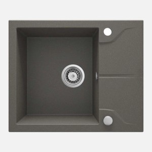 Lavello 1 vasca gocciolatoio Idrostile Florida sifone 490x194 mm Antracite Met