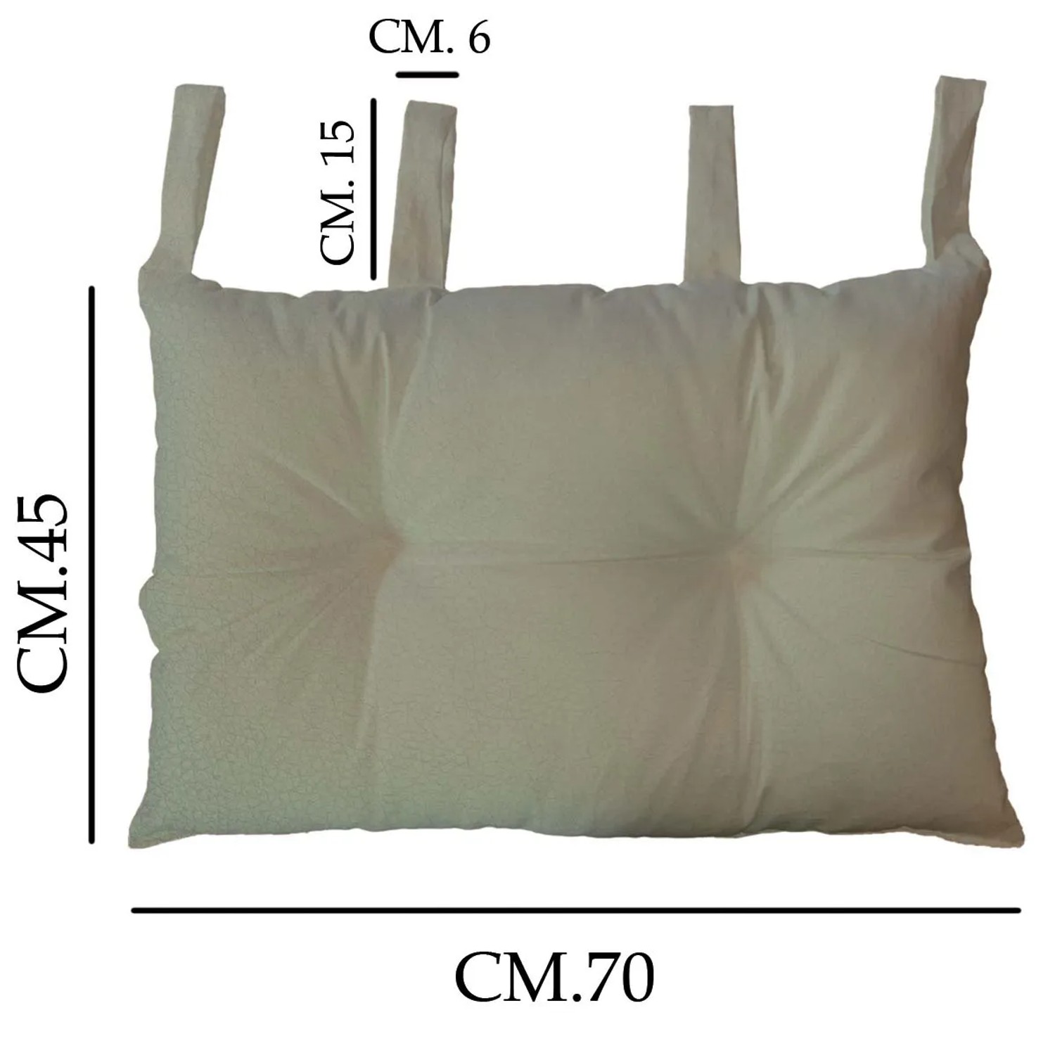 Cuscino t.b.t. con lacci, adatto per sedie e panche.