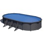 Piscina fuori terra ovale in acciaio antracite Gre 730x375 H 120 cm_2