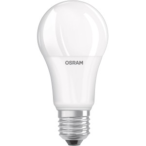 Lampadina LED E27 Osram bianca di forma standard per interni.