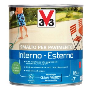 Barattolo di pittura per pavimenti t.b.t. per interni ed esterni. Resistente all'abrasione e a base d'acqua.