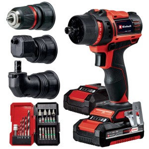 Set avvitatore a batteria con accessori e punte in valigetta.