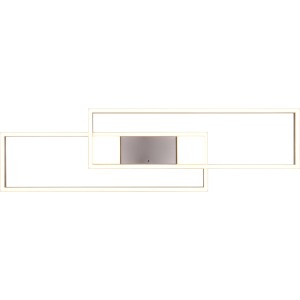 Moderna plafoniera LED Trio Albany, 100cm, nickel opaco, con design rettangolare.