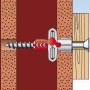 Illustrazione: Tassello Fischer Duopower 8x65 con vite in muro e legno.
