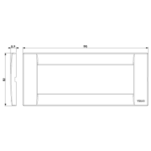 Disegno tecnico di una placca t.b.t. per interruttori e prese.