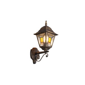 Applique da esterno rustica a forma di lanterna.