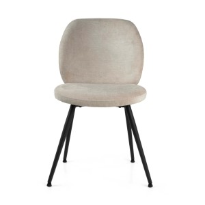 Sedia imbottita Glaede tessuto color sabbia e struttura in metallo 48x56h84,5 cm