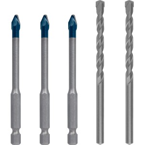 Set di punte per ceramica Bosch Expert Hard, 5 pezzi, per piastrelle. Punte con codolo esagonale.