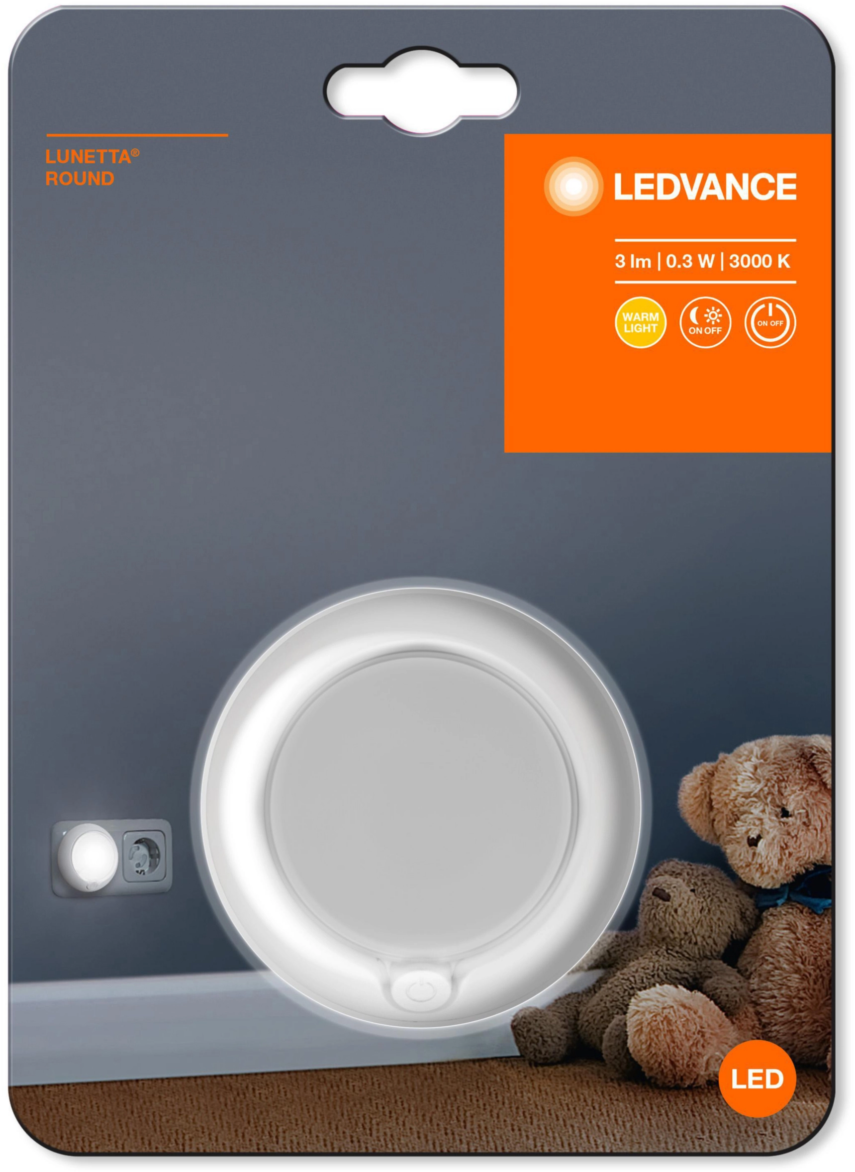 Lampada LED Ledvance Lunetta Round luce notturna bianco 0.3 W 3 lm 3000 K