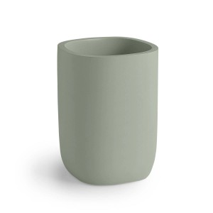 Portaspazzolini bagno Ylenia in resina verde salvia matt