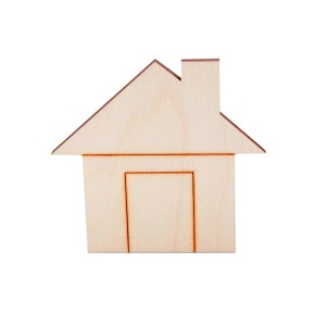 Casetta in legno per lavoretti, elemento decorativo per forniture artistiche.