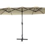 Ombrellone da mercato t.b.t. beige con struttura in acciaio per giardino o terrazzo.