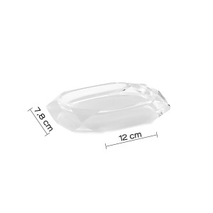 Dispenser sapone t.b.t. trasparente design diamante, 12 cm larghezza.