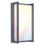 Moderna applique da esterno a LED Lutec Qubo color antracite con luce bianca calda.