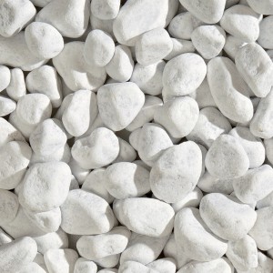 Ciottoli decorativi bianchi, Ciottoli e granulati, primo piano.