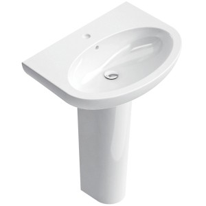 Lavabo a colonna bianco t.b.t. per il bagno.