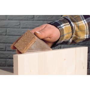 Mano leviga legno con blocco abrasivo in sughero LUX. Abrasivo per finiture.