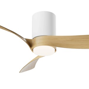 Ventilatore da soffitto con luce LED 24W Ø 97x25 cm bianco legno