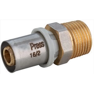 t.b.t. Raccordi in acciaio con raccordo a pressare, raccordo filettato in ottone.