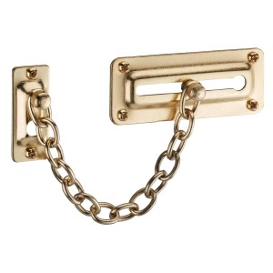 Catenaccio per porta color oro con catena per la sicurezza delle porte interne.