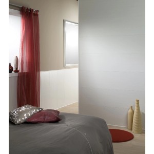 Pannello Grosfillex Easy Top effetto frassino bianco, montato in camera da letto.