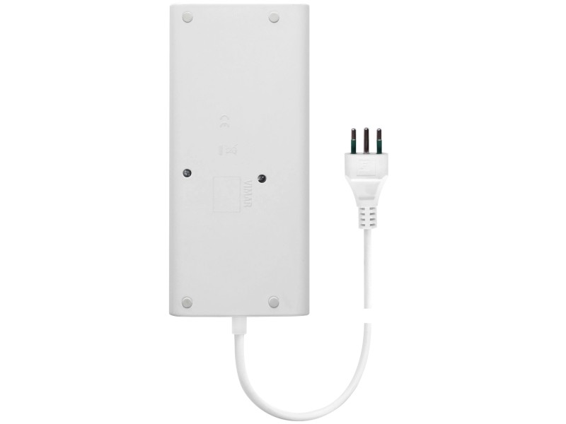 Presa quintupla con interruttore di sicurezza e USB bianco