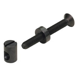 Raccordo di collegamento Hettich con pomello, M6 x 50 mm, acciaio brunito, 8 pezzi