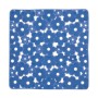 Tappetino doccia blu con motivo floreale per accessori doccia.