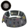 Ciotola per cani t.b.t., grigia con motivi animali e inserto in acciaio inox.