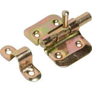 Catenaccio a leva zincato giallo, 45x35mm, per fissare ante di mobili, adatto per uso esterno.