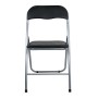 Sedia pieghevole in acciaio con imbotittura 45x45x80 cm nero_2
