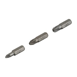 Set di inserti LUX, 3 pezzi, PZ1, PZ2, PZ3, lunghezza 25 mm, per viti a croce.