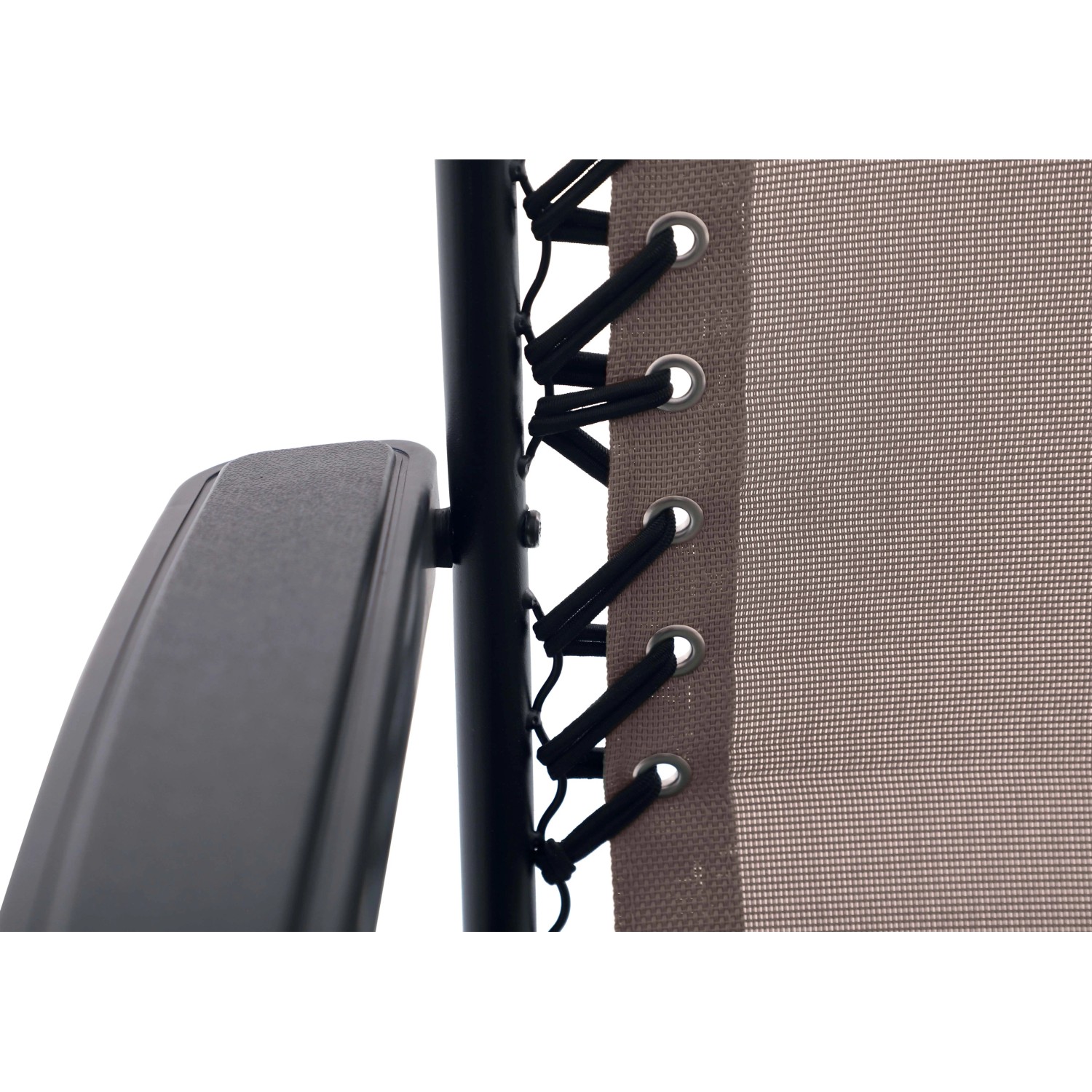 Sdraio reclinabile con braccioli Longwood in acciaio taupe_4