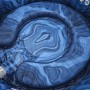 Vista interna: Vasca idromassaggio rotonda Bestway LAY-Z-SPA Santorini con effetto marmo blu.
